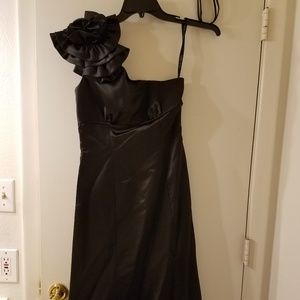 One Shoulder black formal dress